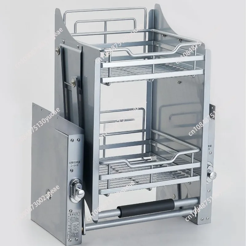 Segmented slow drop adjustable strength Hanging cabinet Wall cabinet lift Pull basket strength Lightweight  storage basket