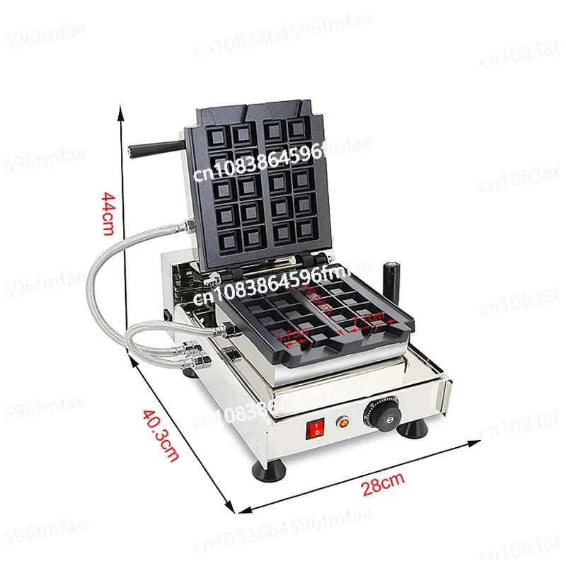 New square rotating waffle making machine, flip type electric waffle iron machine, cake oven