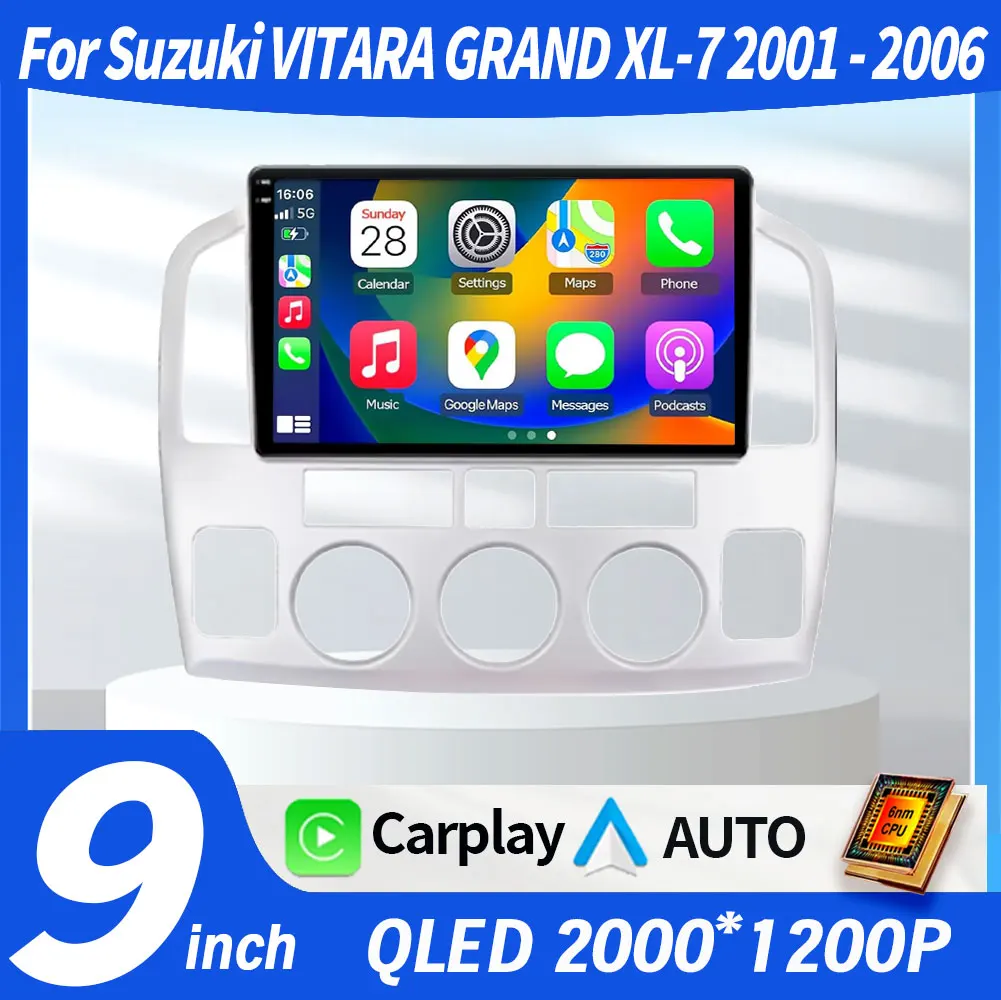 9 INCH Car Radio Android 16 Video Player Head Unit Stereo GPS Multimedia CarPlay For SUZUKI GRAND VITARA XL-7 2001-2006