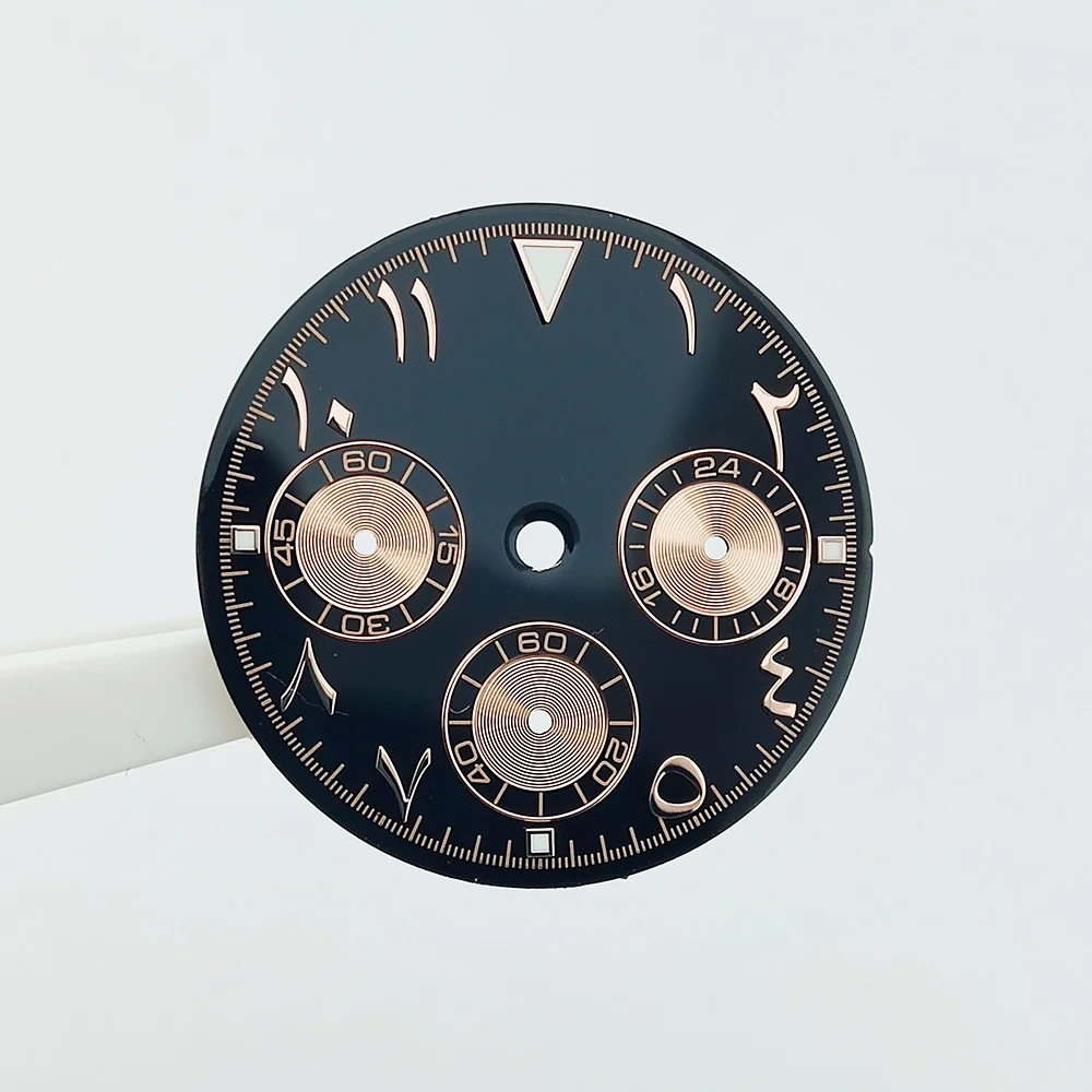 29mm Dial VK63 Dial Arabic Numerals Watch Face Customizable logo Watch Parts Fit 39mm Case Quartz Watch VK63 movement