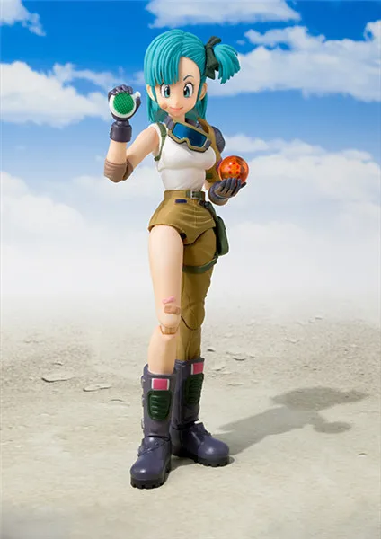 Figura de acción de Anime SHF, WD Dragon Ball, Goku, Super Saiyan, Bulma, PVC, regalo para niños, 13cm