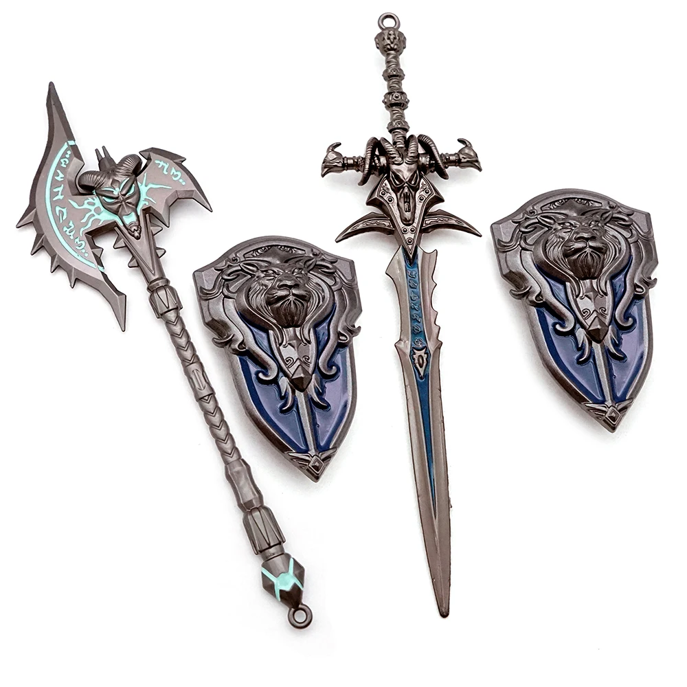 

Game Shadowmourne Frostmourne Keychain Arthas Sword with Shield Keyring Men Keychains Accessories Car Key Ring llaveros