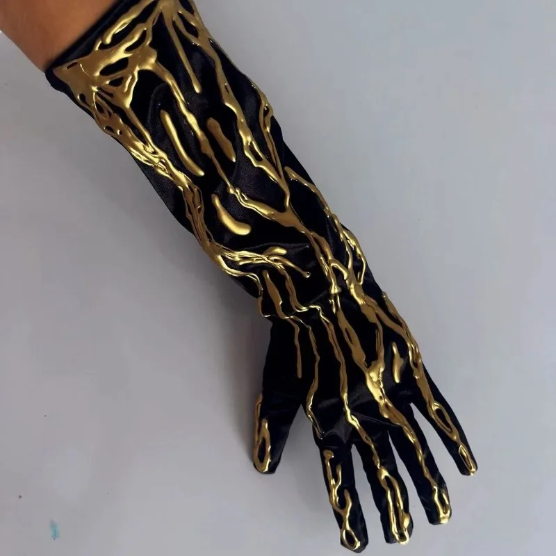 Future Ai Eup Silver Metal Feeling Gloves Par Costume Props Electronic Mechanical Girl Youth Faion Cosplay Handwear Accories