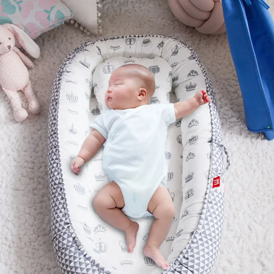 

Removable and Washable Portable Anti-Pressure Baby Bed Mid-Sized Bionic Baby Crib Travel Pillow Foldable