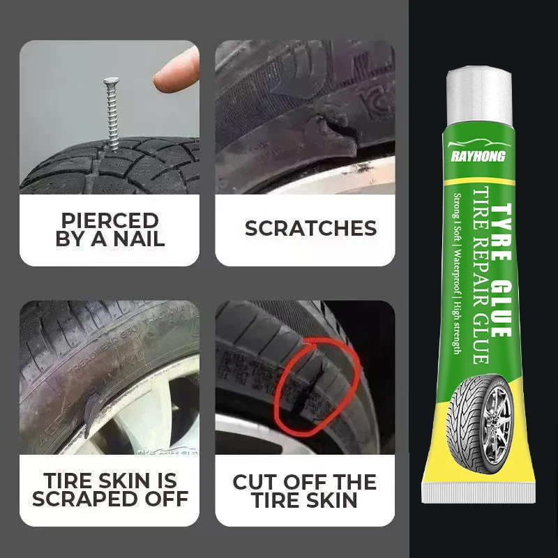 Black Tyre Repair Instant Liquid Strong Rubber Glues Wear-resistant Rubber Non-corrosive Adhesive Glue Car Instant Strong Tools