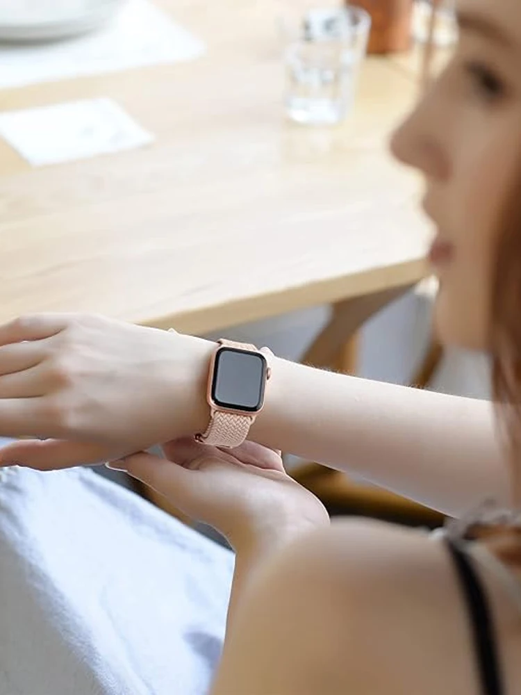 アップルウォッチバンド用編組ソロループ,伸縮性ブレスレット,creaシリーズ9,8,7,6,5,4,ウルトラストラップ,44mm, 45mm, 49mm, 42mm, 40mm, 41mm