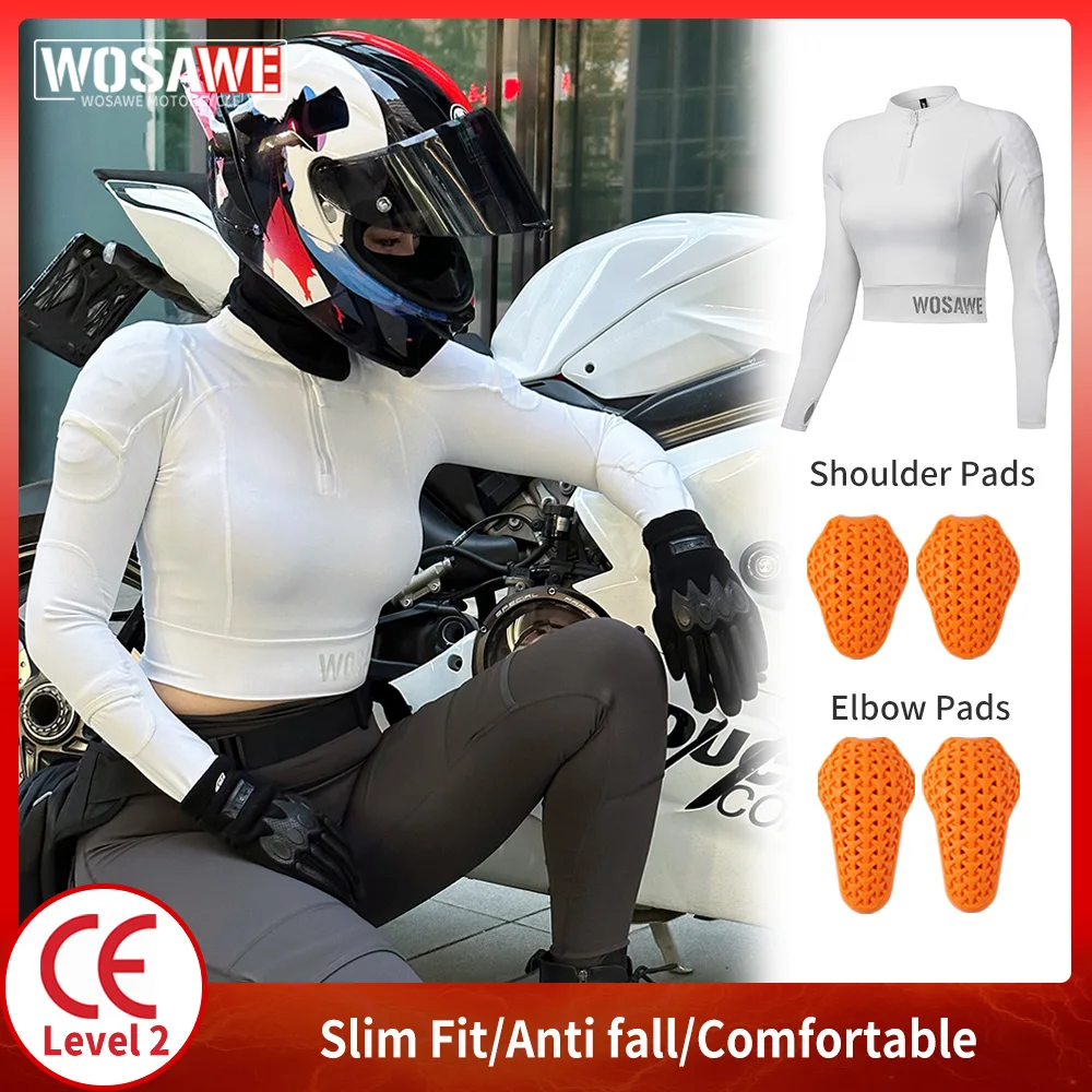 

WOSAWE Sexy Women Motorcycle Jacket with Shoulder Elbow Pads Lady Teens Girl Motocross Racing Armor CE Leval 2 Protective Gear