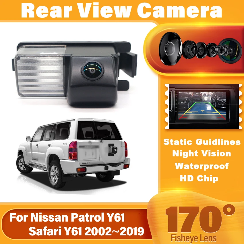 Rear View Reverse Camera For Nissan Patrol Y61 Safari Y61 2002~2016 2017 2018 2019 HD CCD Night Vision Backup Parking Camera