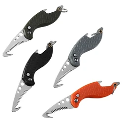 1PCS Portable Folding Knife Express Package Knives Gift Keychain Serrated Hook Outdoor Camping Carry-on Survival Tool Box Opener