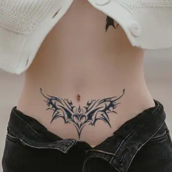 1 ks okouzlující tetovací samolepky, vodotěsné, vydrží jeden až dva týdny pro dívky, břicho, hrudník, záda, pas, nereflexní, trní, azurová 8 nejlepší prodej Yanns - №5