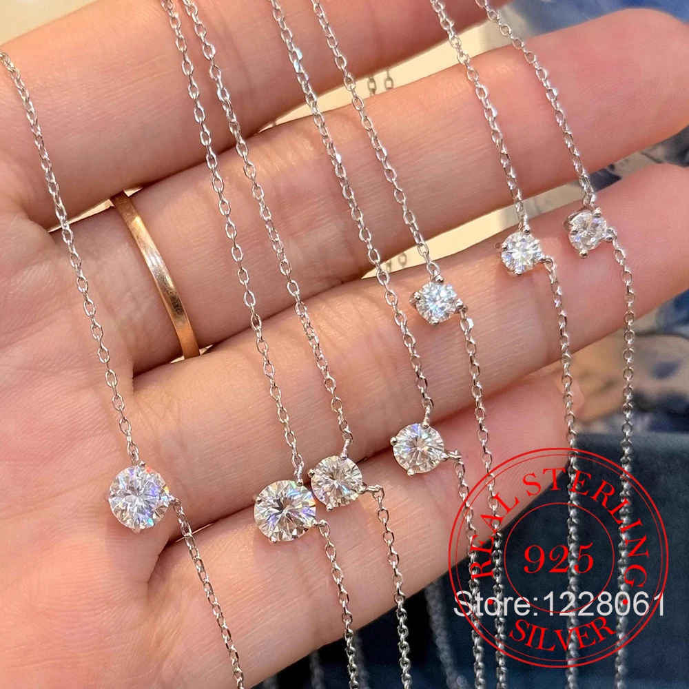 

Настоящие деньги, стерлинговое серебро 925 пробы, один одиночный кристалл, кулон, ожерелье для женщин, цепочка на ключицы, ювелирное изделие на день рождения, подарок