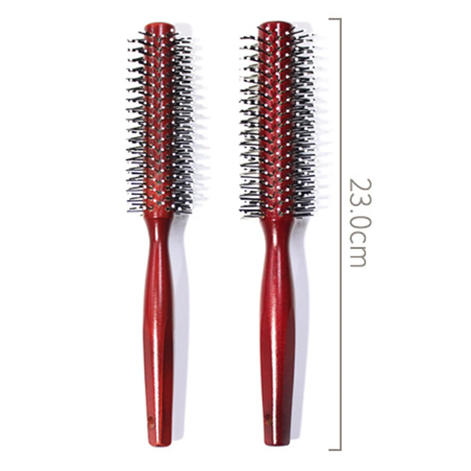 Round Comb for Hair Wooden Bristle-free Curly Hair Comb Pear Flower Head Fluffy Bob Head Styling Comb V-shaped Teeth Hairbrush