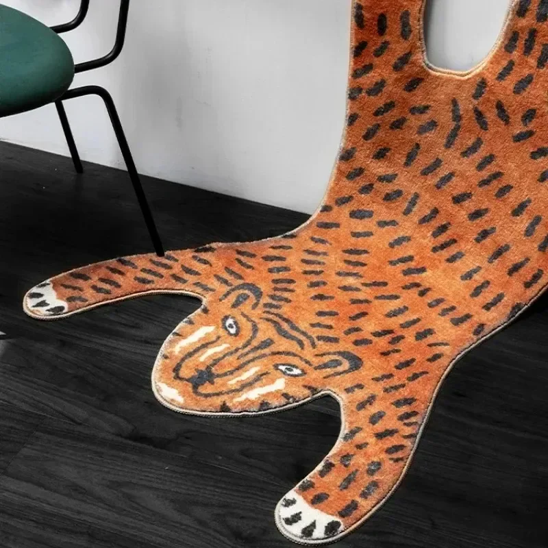 Carpet for Living Room Tiger Leopard Print Plush Bedroom Bedside Mats Home Decoration Cartoon Fluffy Rugs Ковер Tapis Tapete 러그
