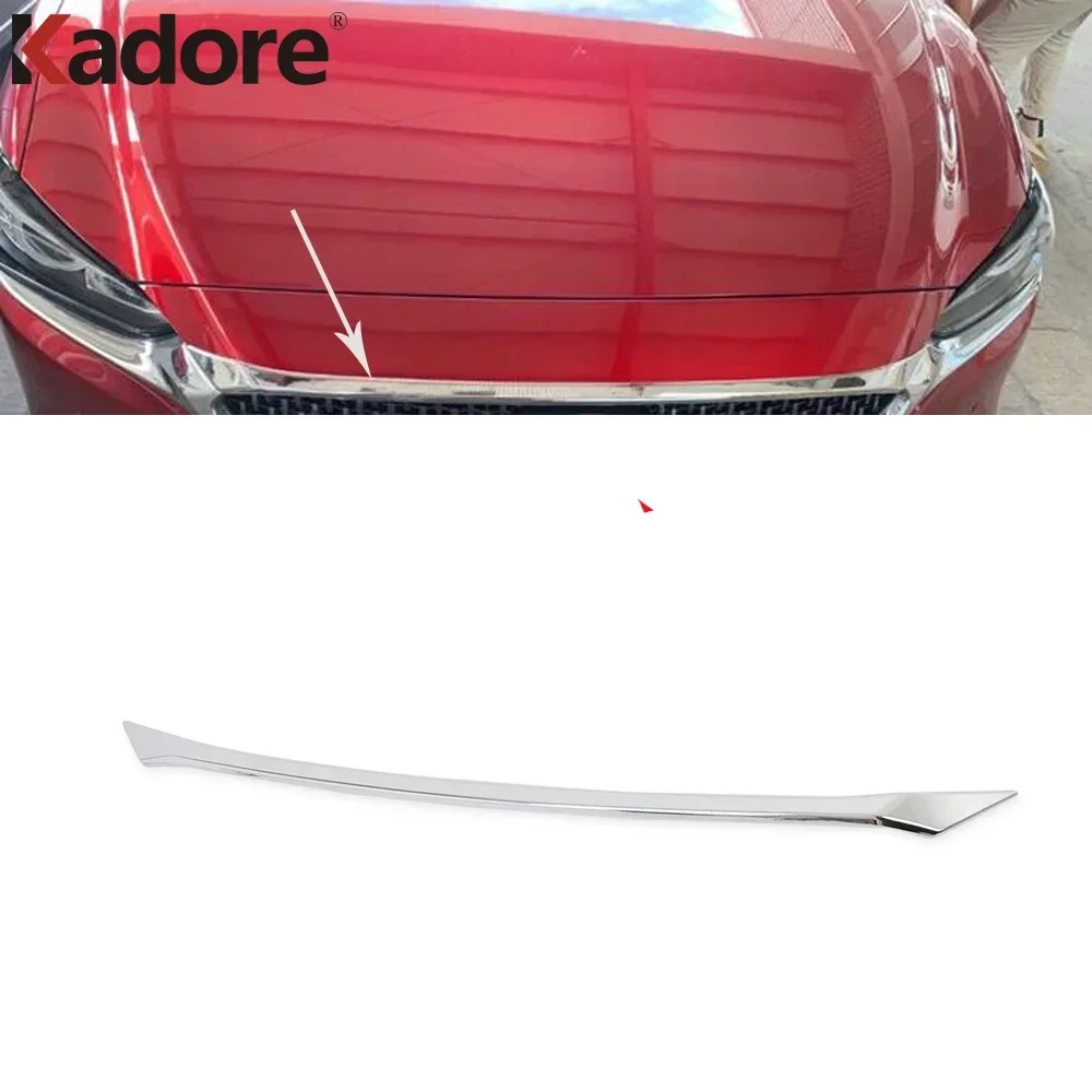 For Mazda 6 Atenza 2019-2021 2022 2023 2024 Chrome Front Engine Machine Grille Upper Hood Cover Trim Car Exterior Styling