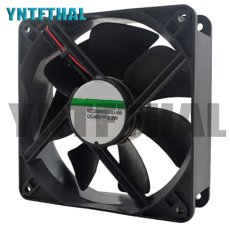 Ventilador de refrigeração de 2 fios, MEC0384V3-000U-A99, DC 48V, 3.3W, 0.069A, 12038, 120x120x38mm, 2100RPM, Novo