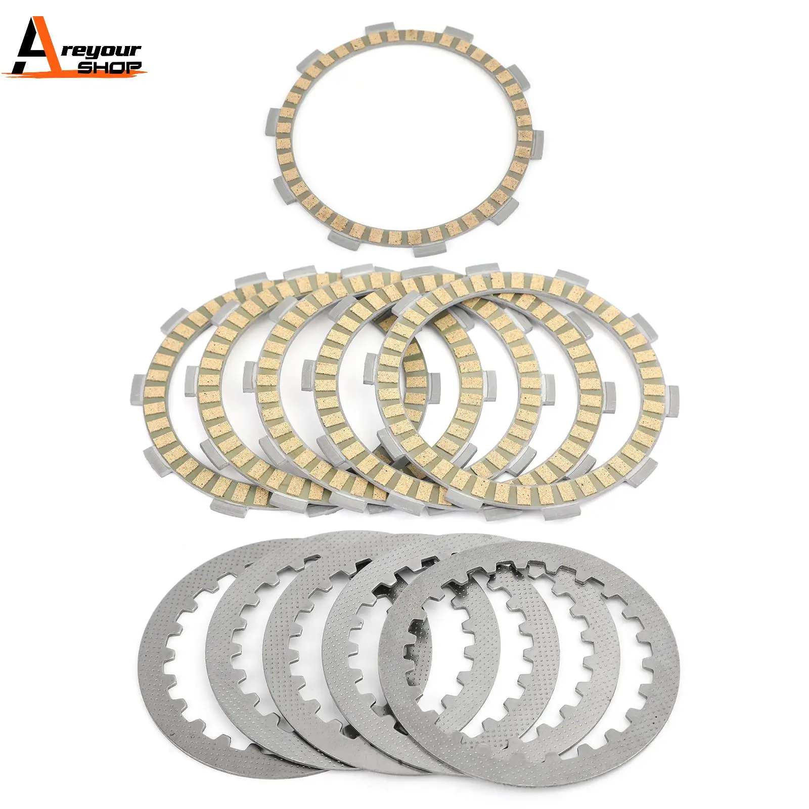 Areyourshop for Yamaha FZR250 FZR250R FZX250 1987-1994 Clutch Kit Steel & Friction Plates 21V-16321-00