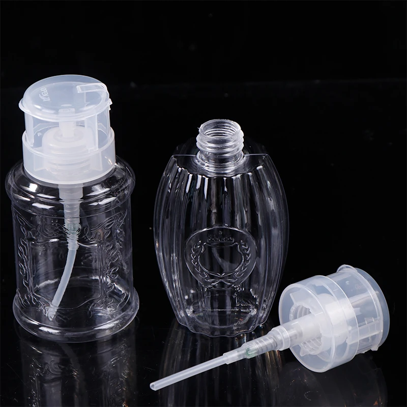 1PC 40g Portable Travel Refillable Bottle Empty Plastic Nail Polish Remover Alcohol Liquid Press Pumping Dispenser Bottle