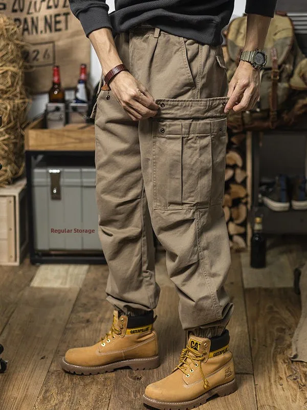 

American Sle Vintage Loose Casual Long Pants Men's Workwear Trousers Straight Leg Harlan Spring Autumn New Trend Brand