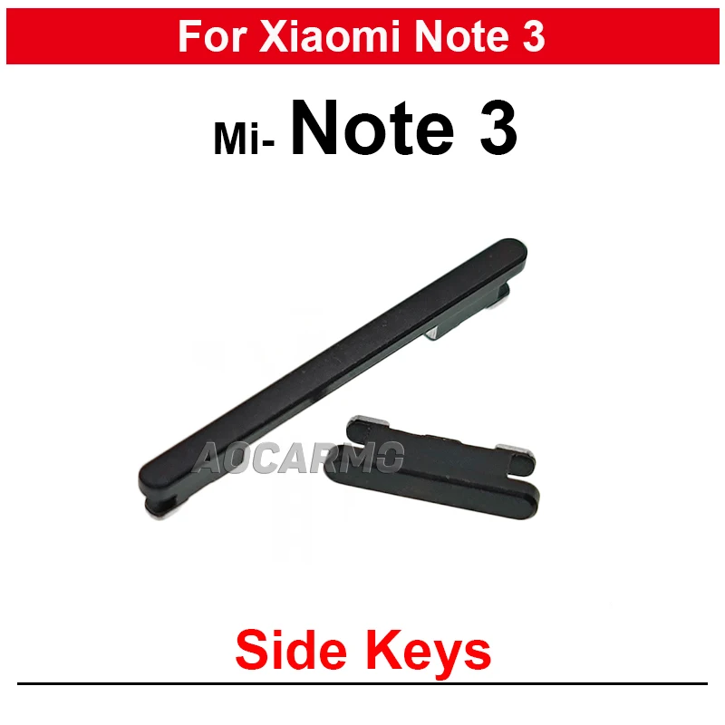 For Xiaomi Mi Note 3 Black/Gold Side Keys Power On /Off Volume Buttons Replacement Parts