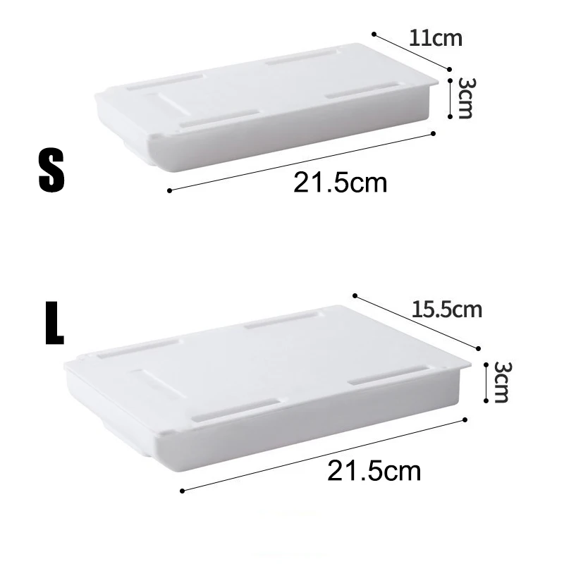 Hidden Storage Box SelfAdhesive Storage Drawer Box Under Desk Storage Holder Slidee Out Drawer Tray Sundries Stationery Organize view 6