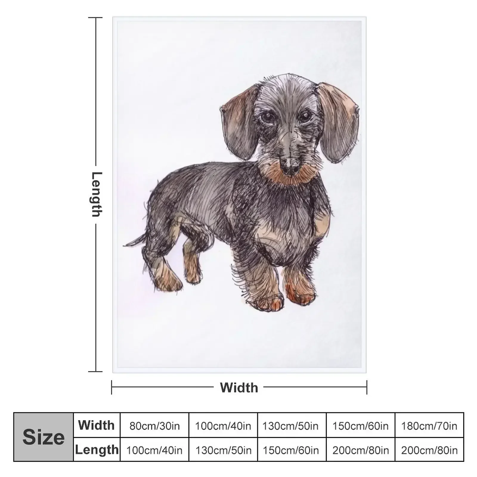 Wire Haired Daschund Throw Blanket couch cozy soft plush fuzzy picnic outdoor blanket