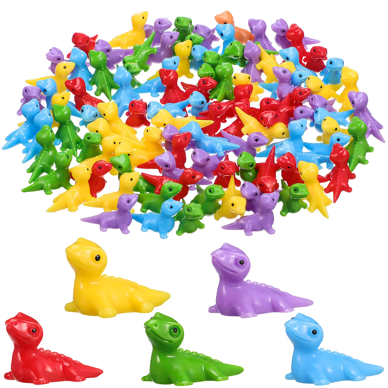 

100 pcs Mini Resin Lizards Exquisite Design Bright Colors For Dollhouse Bonsai Garden Decor Miniature Tiny Animal Ornaments