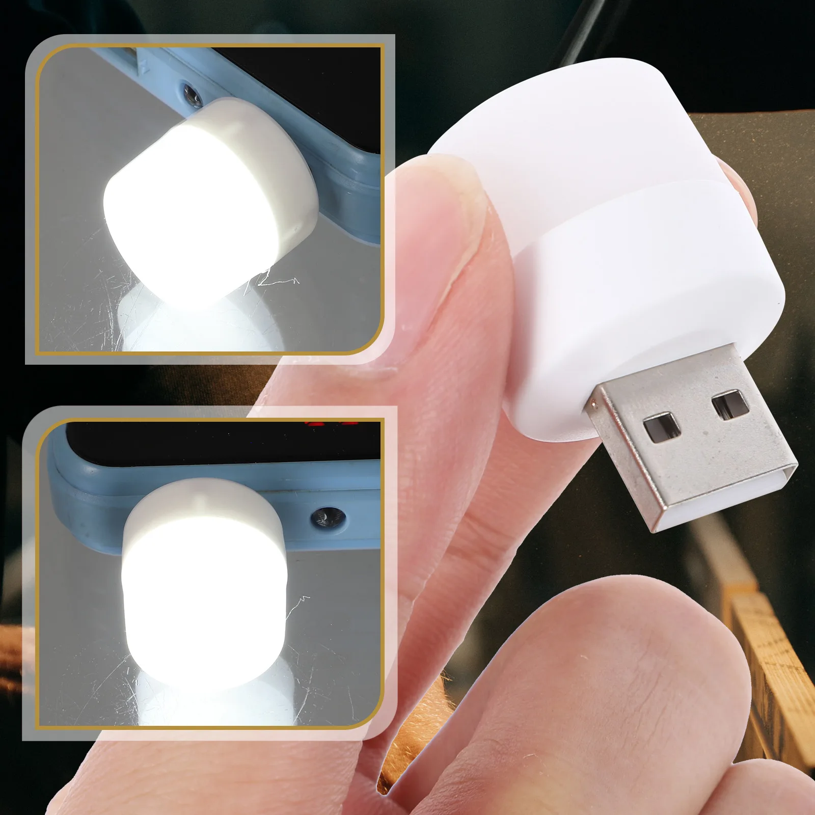 

10 Pcs Portable LED Night Light Usb Ambient Lighting Car Interior Laptop for Lamp Plastic Computer Atmosphere Lights Travel