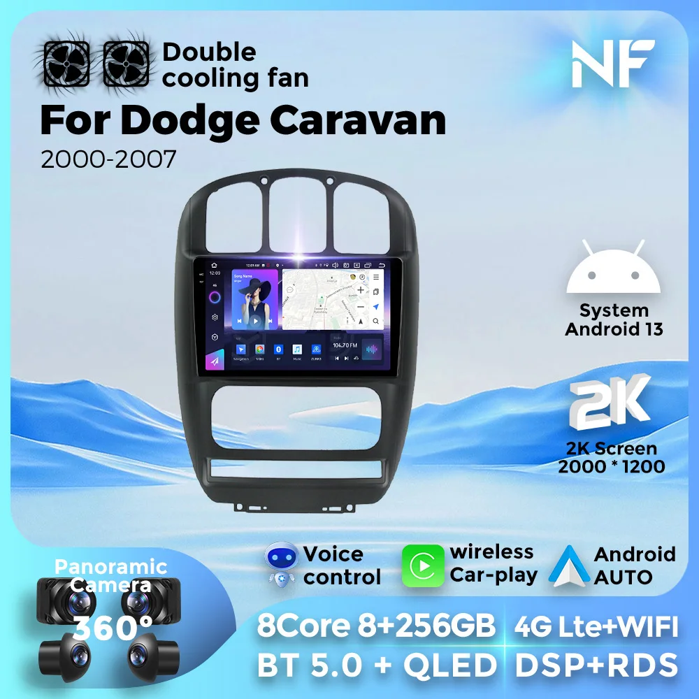 

For Dodge Caravan 2000-2007 Android13 Car Radio Multimedia Video Player GPS Navigation Carplay Support Wirelesso 4G WIFI connect