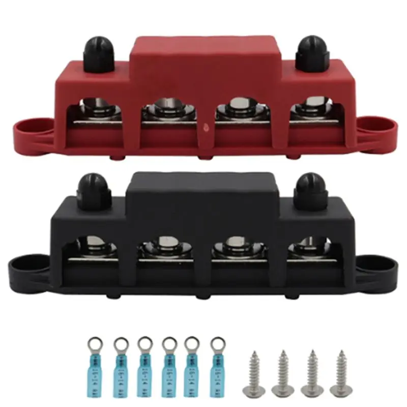 

M8 Busbar Box Board 250A 4 Terminals Current Busbar Cable Box Power Box Spare Parts Parts Suitable For RV Yacht Car
