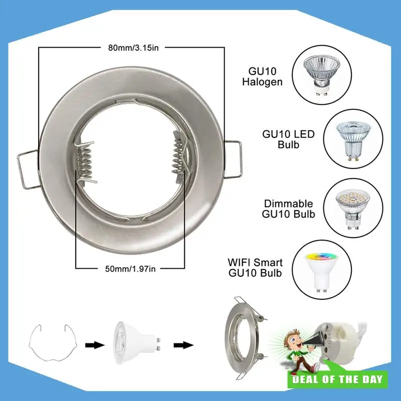 24-Hour Delivery Round Satin LED Recessed For Ceiling Light Mounting Frame Spotlight Fittings Downlight For Ceiling Spotlight MR