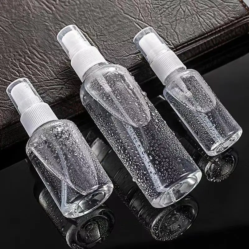 Botella pulverizadora portátil de plástico PET transparente, contenedor de Perfume vacío, recargable, 30ml, 60ml, 100ml, 150ml, 200ml, 250ml