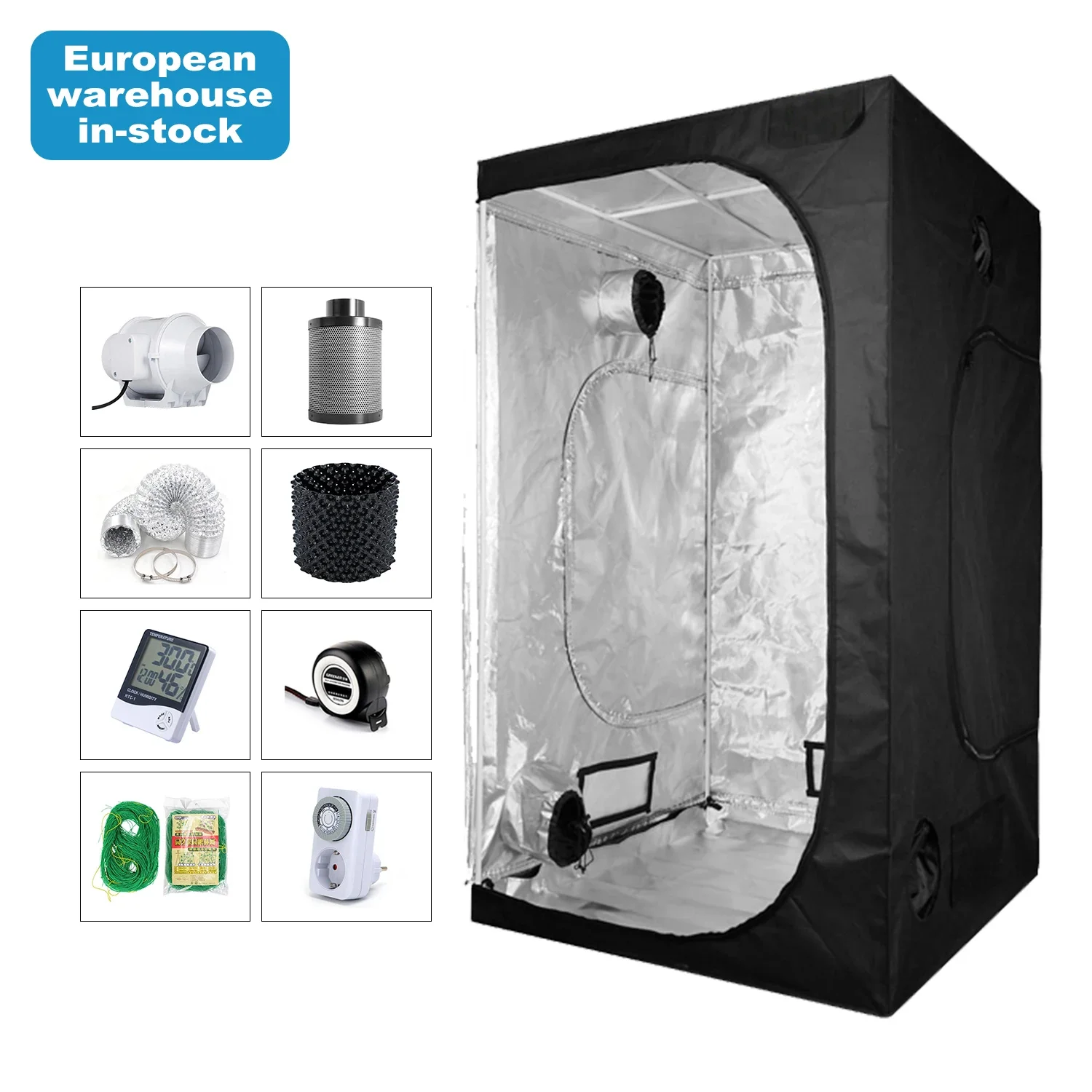 Fast Dilvery Eu Store Custom Plant 100% Mylar Biggest Grow Tent 5X5 300X300 120X120 60X60 Eviroment Controller For Medical Plant