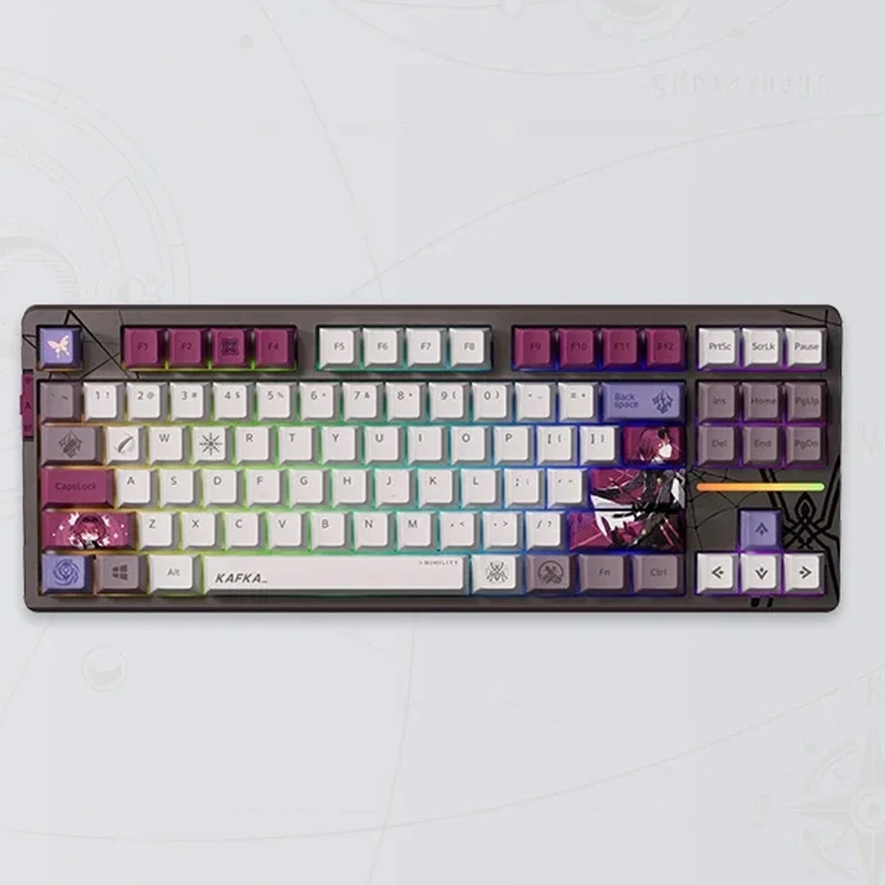 Imagem -02 - Teclado Mecânico sem Fio para Gamer Anime Honkai: Star Rail Tri-mode Personalizado Bluetooth 5.0 Retroiluminação Rgb Mihoyo Kafka