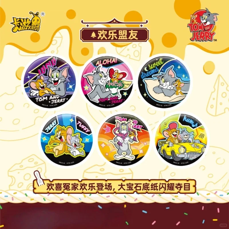 Oryginalne odznaki z blachy KAYOU z serii Tom i Jerry, urocza kolekcja odznak z motywem partnerów, gadżety anime, zabawki, prezenty świąteczne dla dzieci.