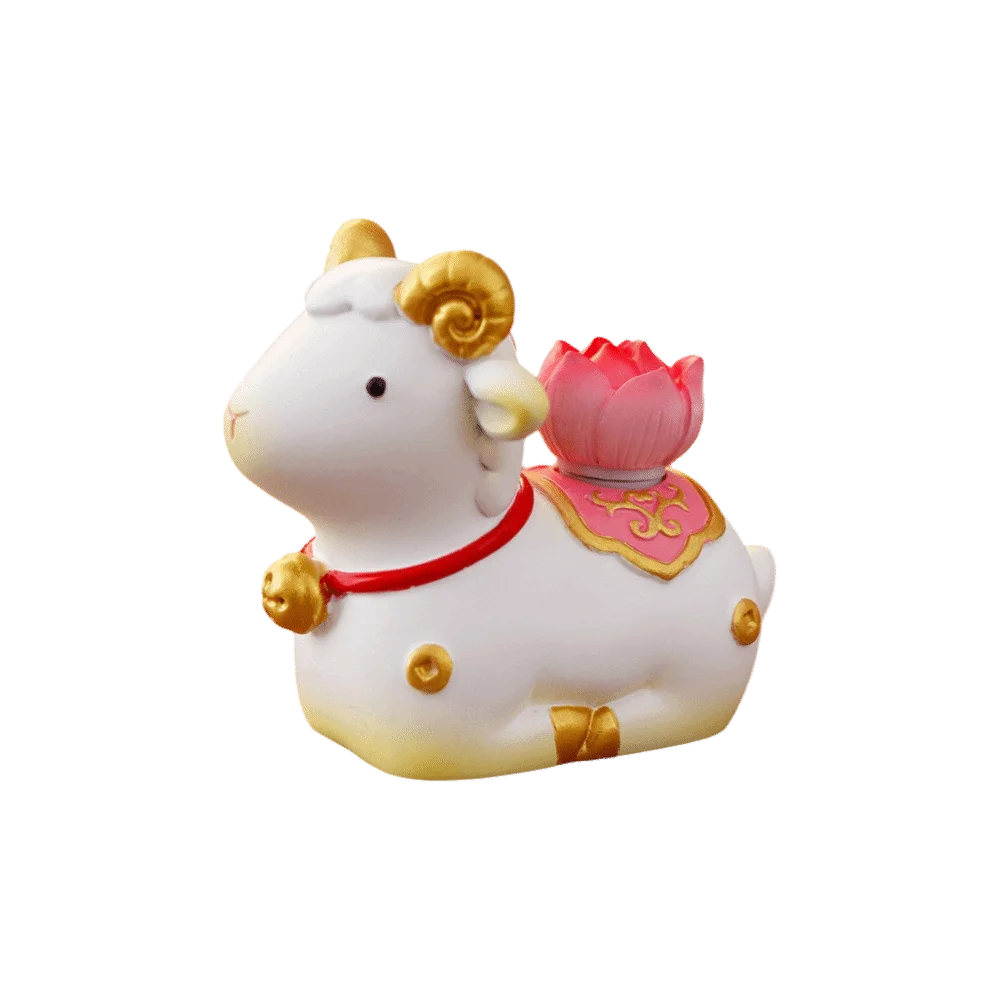 Cute Creative Desktop Figurine Year of the Sheep Lovely Desk Ornament Creative Handheld Zodiac Sheep Mascot Tabletop
