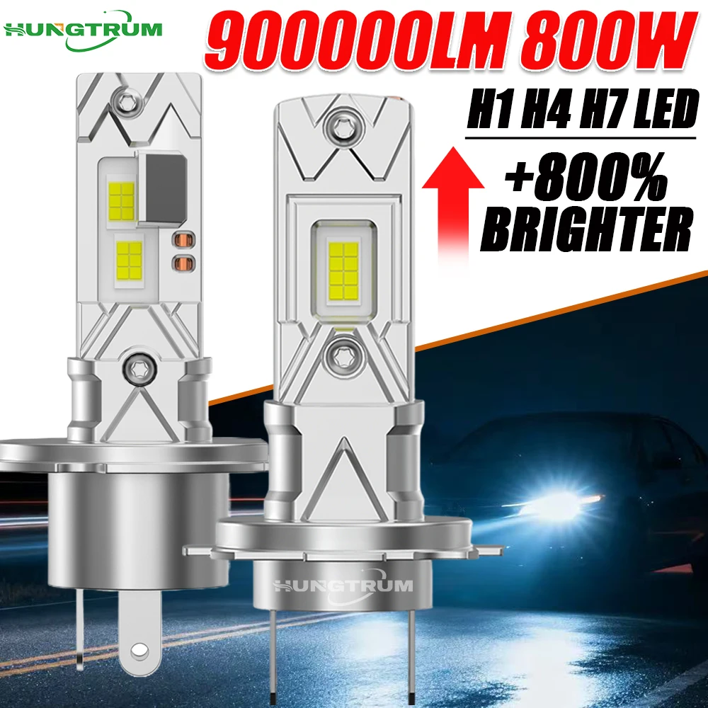 

Светодиодные лампы H1 H4 H7 CANBUS 1:1 мини-размера, беспроводные светодиодные фары-прожекторы для автомобиля, 6000K, белые, автомобильные диодные противотуманные фары