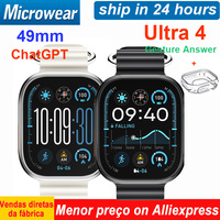 Microwear U4 Ultra 4 Smart Watch 10 ChatGPT 49mm GPS Tracker Gesture Control NFC Compass Bluetooth Call Smartwatch Men Women