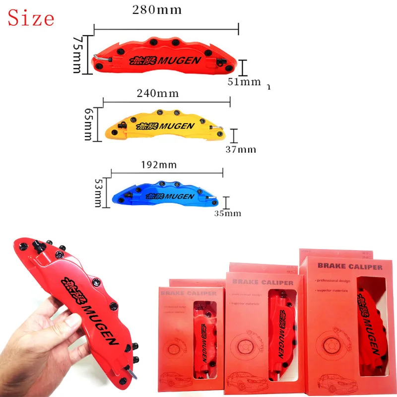 2*2P Fixing By Screw ABS Plastic Brake Caliper Cover  Mugen Logo Car Styling Car Accessiries For BMW Mercedes Benz Audi VW Honda