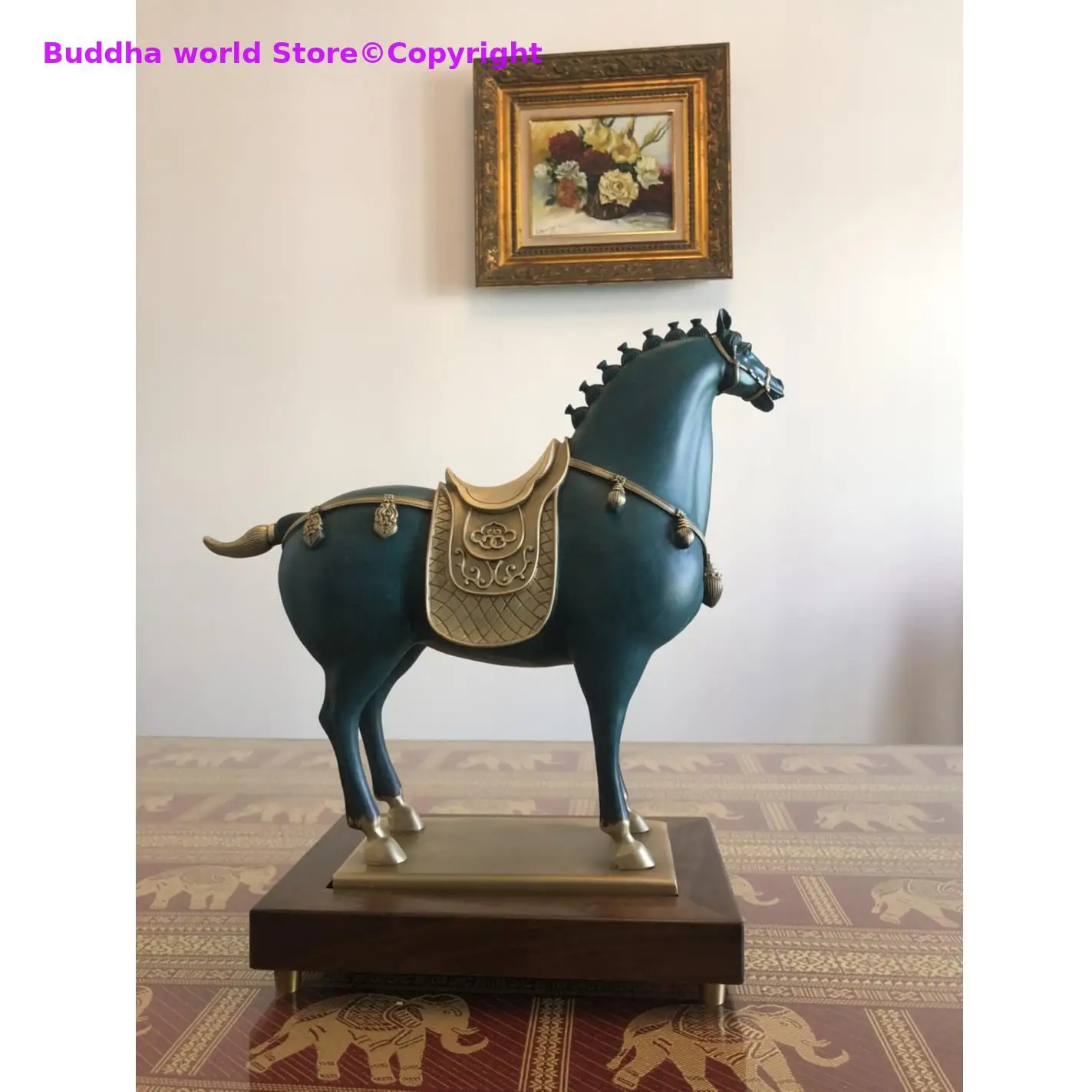 2025  grade Deco art HOME Company Vestibule business bring wealth GOOD LUCK Fortune CHINA ROYAL HORSE bronze Christmas large