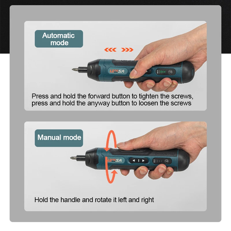 1300MAH Rechargeable Cordless Electric Screwdriver Set 3.6V Power Screwdrivers Drill 4 Torque Screw Driver Household Repair Tool