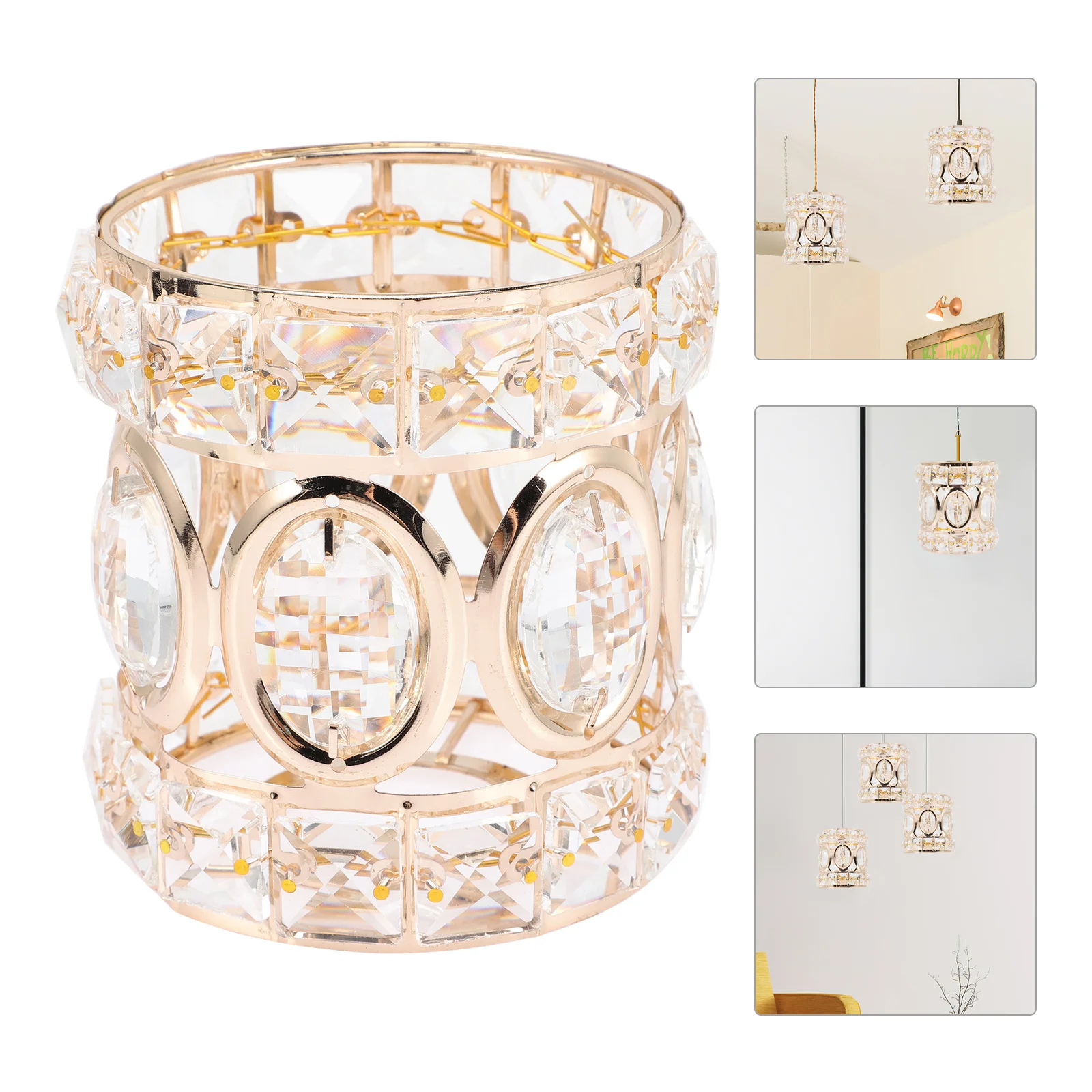 

Crystal Lamp Shade Modern Ceiling Light Shade Decorative Fixture Compatible with E27 LED Bulbs Elegant Lighting