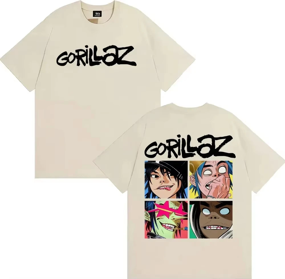 2026 Summer Gorillaz Band Feel Good Inc 2026 Merch T Shirt Cotton Unisex Men‘s Women's T-Shirt Y2k Popular Casual Fans Tee