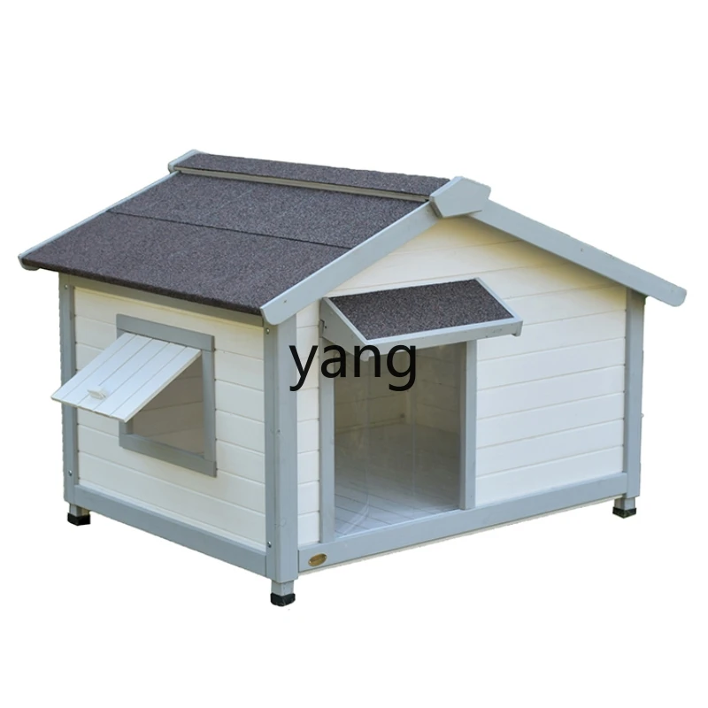 CX Outdoor Solid Wood Kennel Rainproof and Sun Protection Outdoor Dog House Dog House Dog Cage Villa