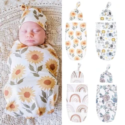 Baby Swaddles Newborn Swaddle Blanket Infant Sleep Sack Wrap Hat Set Newborn Babies Photography Props Accessories