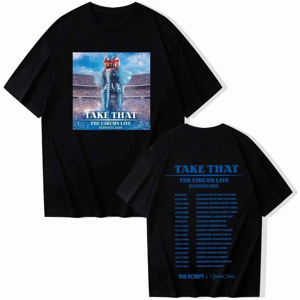 Summer Fashion Trendy Tee Take-That The Circus Live Tour 2026 T-shirt Man Woman Harajuku Short Sleeve O-neck Casual Y2K Top