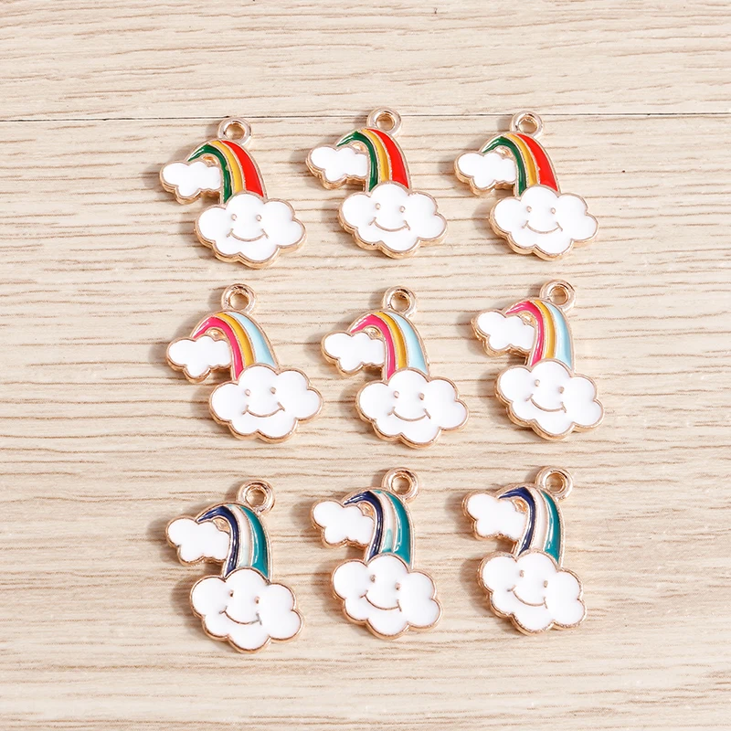 10 Stück 26x21mm Niedliche Bunte Harz-Wolken-Anhänger für Schmuckherstellung, Ohrringe, Halsketten, Armbänder, DIY-Bastelzubehör – Detail 17