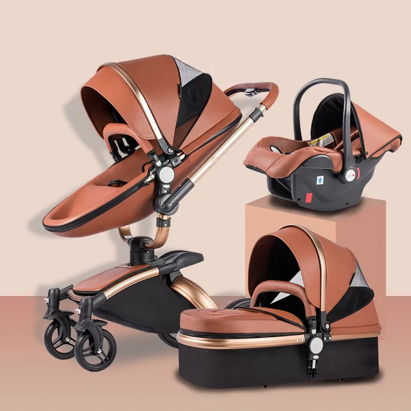 2023 Hot Sale Baby Stroller High View Foldable Chinese Supplier Directly Sale Luxury 3 in 1 With Car Seat Custom OEM Customized