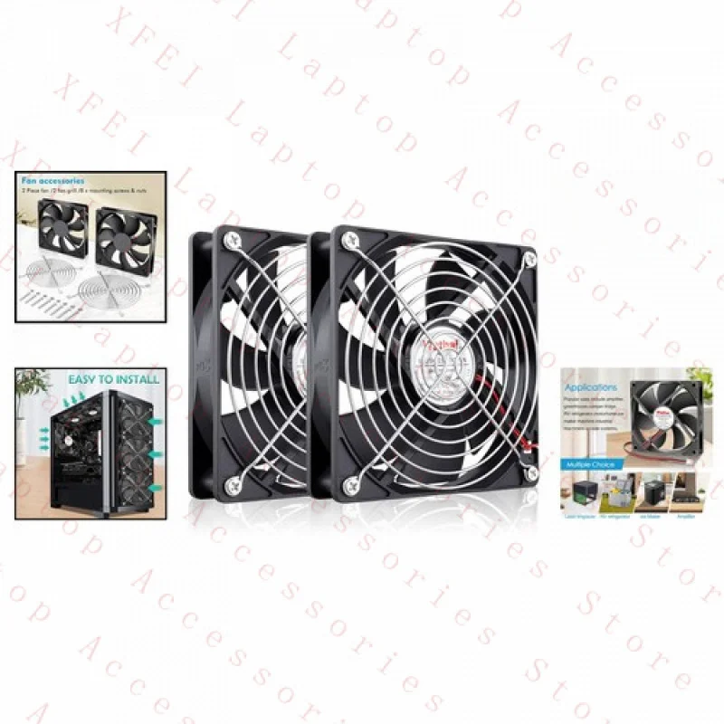 F for Computer Case Cooling Fan 120mm 12V 2000RPM High Performance 2 Pack