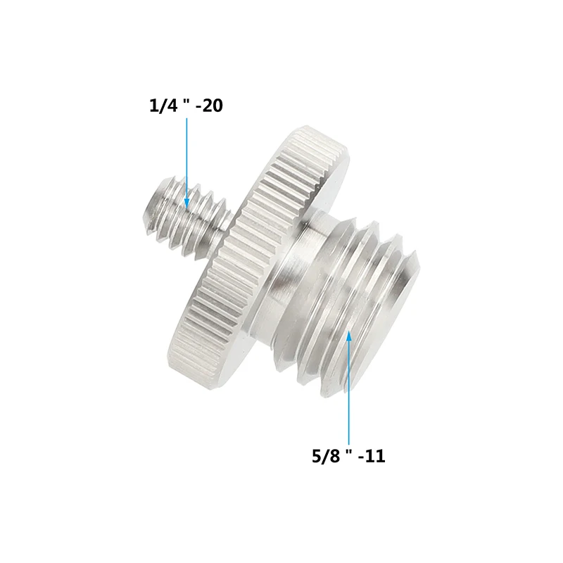 CAMVATE-Adaptador de tornillo macho de 5/8 "-11 macho a 1/4"-20 macho, plata, 1 piezas/2 piezas, para trípode, nivel láser BOSCH