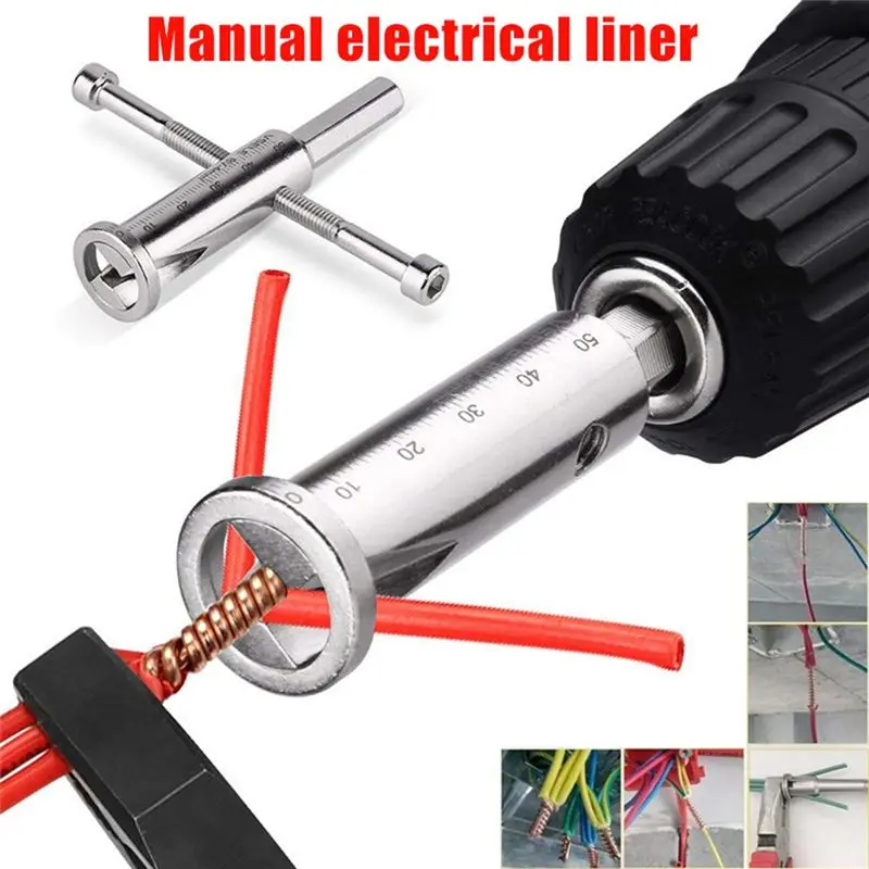 A11I 1 Piece Universal Wire Twisting Tool Automatic Twisting Wire Stripping Stripper Twister Driver